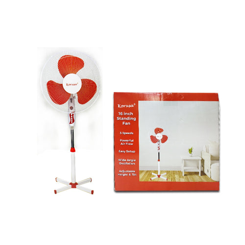 korusa-16-stand-fan-vibrant-orange-3-speeds-adjustable-height