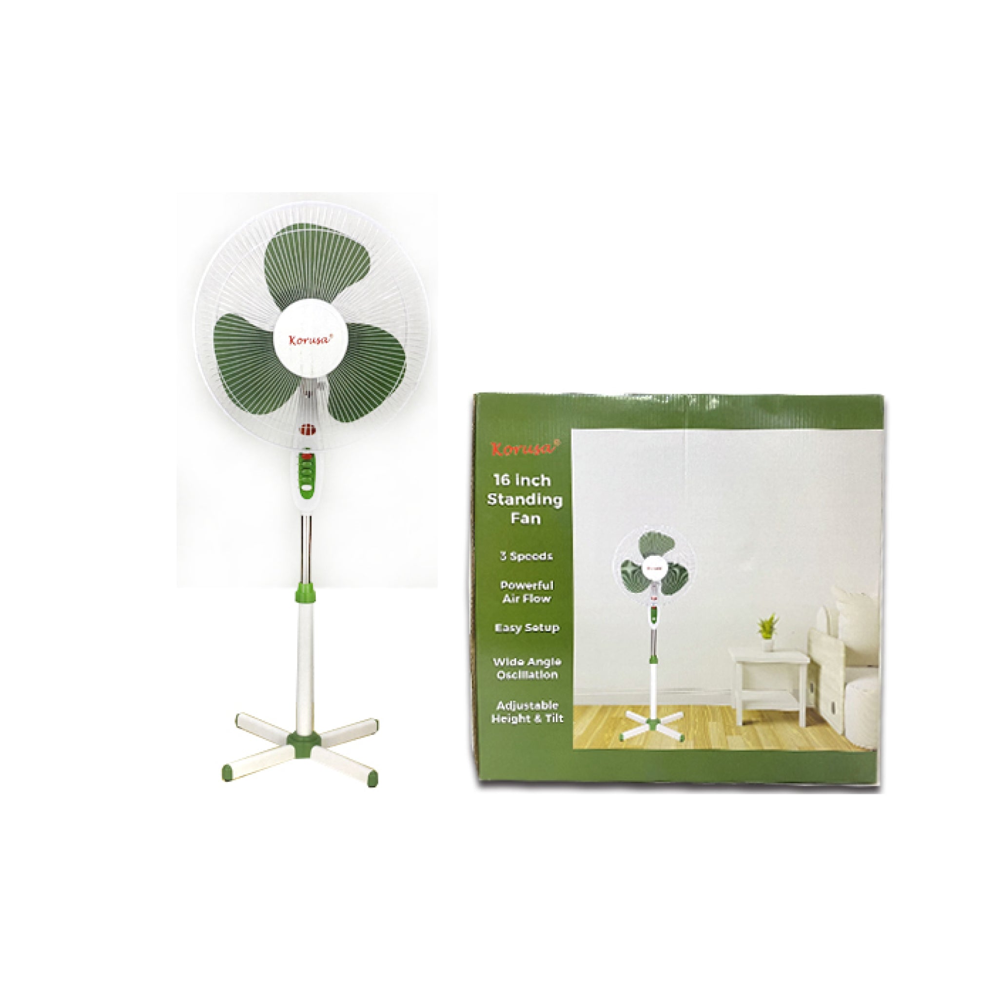korusa-16-inch-oscillating-stand-fan-vibrant-green